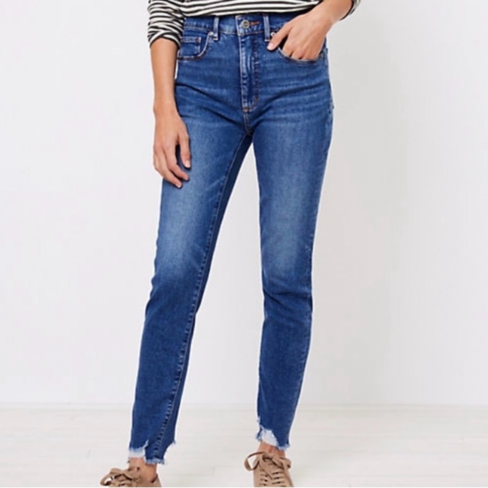 NEW LOFT Women’s High Waist Skinny Ankle Distressed Jeans Size 4. #A8